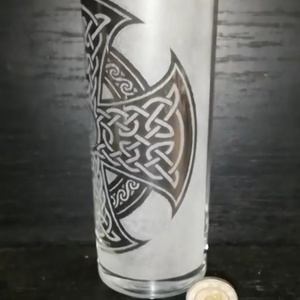 Kelta kereszt mintás pohár  - otthon & életmód - konyhafelszerelés, tálalás - tálalás - pohár - Meska.hu