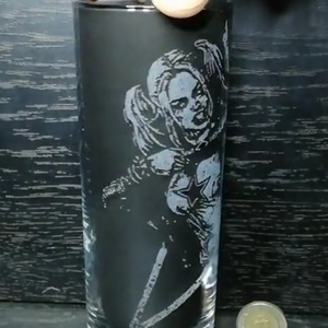 Harley Quinn mintás pohár  - otthon & életmód - konyhafelszerelés, tálalás - tálalás - pohár - Meska.hu