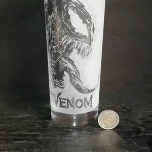 Venom mintás üveg pohár , Otthon & Életmód, Konyhafelszerelés, tálalás, Tálalás, Pohár, Gravírozás, pirográfia, MESKA