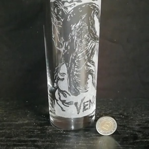Venom mintás üveg pohár  - otthon & életmód - konyhafelszerelés, tálalás - tálalás - pohár - Meska.hu