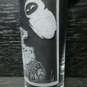 WALL-E és EVE mintás üveg pohár  - otthon & életmód - konyhafelszerelés, tálalás - tálalás - pohár - Meska.hu