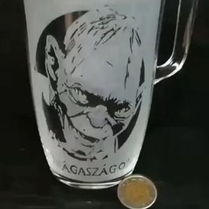 Gollam Drágaszágom mintás üveg bögre , Otthon & Életmód, Konyhafelszerelés, tálalás, Tálalás, Bögre & Csésze, Gravírozás, pirográfia, MESKA