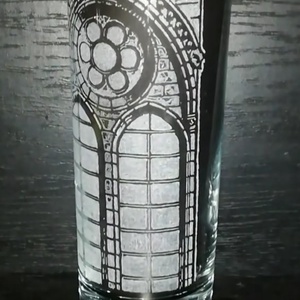 Gótikus ablak mintás üveg pohár  - otthon & életmód - konyhafelszerelés, tálalás - tálalás - pohár - Meska.hu