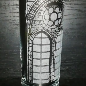Gótikus ablak mintás üveg pohár  - otthon & életmód - konyhafelszerelés, tálalás - tálalás - pohár - Meska.hu