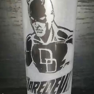 Daredevil Marvel mintás üveg pohár  - otthon & életmód - konyhafelszerelés, tálalás - tálalás - pohár - Meska.hu
