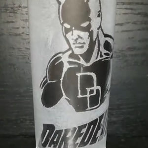Daredevil Marvel mintás üveg pohár , Otthon & Életmód, Konyhafelszerelés, tálalás, Tálalás, Pohár, Gravírozás, pirográfia, MESKA
