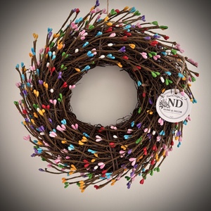 Színes bogyós vidám ajtódísz - otthon & életmód - dekoráció - ajtó- és ablak dekoráció - ajtódísz & kopogtató - Meska.hu