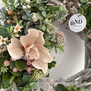 Rusztikus ajtódísz orchideával - otthon & életmód - dekoráció - ajtó- és ablak dekoráció - ajtódísz & kopogtató - Meska.hu