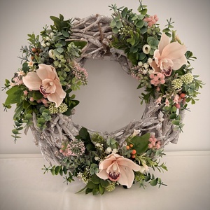 Rusztikus ajtódísz orchideával - otthon & életmód - dekoráció - ajtó- és ablak dekoráció - ajtódísz & kopogtató - Meska.hu