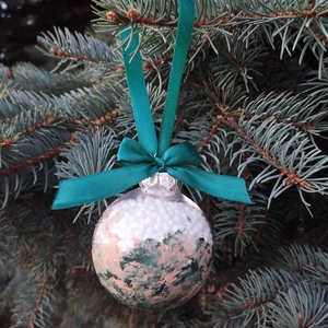 Absztrakt, zöld, töltött gömbdísz - Meska.hu