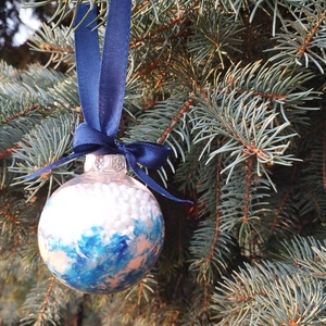 Absztrakt, kék, töltött gömbdísz - karácsony - karácsonyi lakásdekoráció - karácsonyfadíszek - Meska.hu