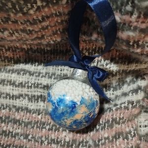 Absztrakt, kék, töltött gömbdísz - Meska.hu