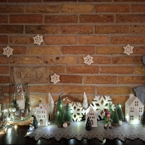 Hópehely kicsi - törtfehér/natúr  - karácsony - karácsonyi lakásdekoráció - karácsonyfadíszek - Meska.hu