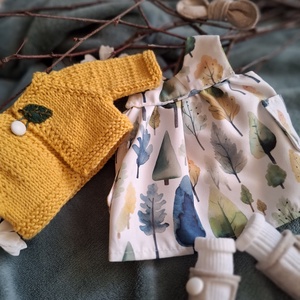 Falevél lánykaruha szett varrott állatfigurához - játék & sport - baba & babaház - játékbaba, babakellék - Meska.hu