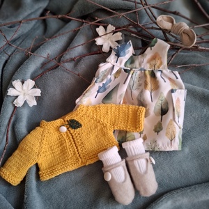 Falevél lánykaruha szett varrott állatfigurához - játék & sport - baba & babaház - játékbaba, babakellék - Meska.hu