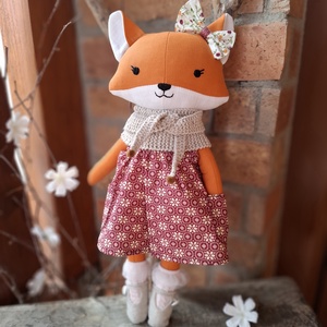 Bordó lánykaruha szett varrott állatfigurához - játék & sport - baba & babaház - játékbaba, babakellék - Meska.hu
