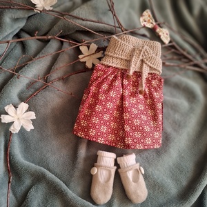Bordó lánykaruha szett varrott állatfigurához - játék & sport - baba & babaház - játékbaba, babakellék - Meska.hu