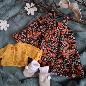 Virágmintás lánykaruha szett varrott állatfigurához - játék & sport - baba & babaház - játékbaba, babakellék - Meska.hu