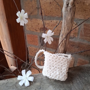 Horgolt válltáska törtfehér - mini - játék & sport - baba & babaház - játékbaba, babakellék - Meska.hu