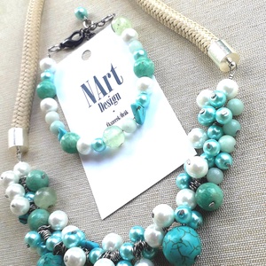  Türkiz �lom �kszerszett -  - Meska.hu