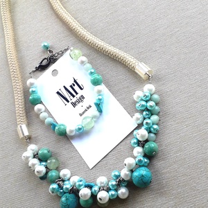  Türkiz �lom �kszerszett - Meska.hu