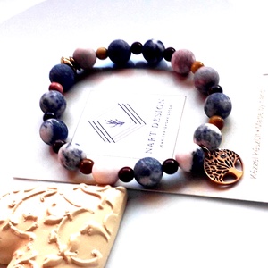 Életfa jáspis karkötő  - ékszer - karkötő - gyöngyös karkötő - Meska.hu