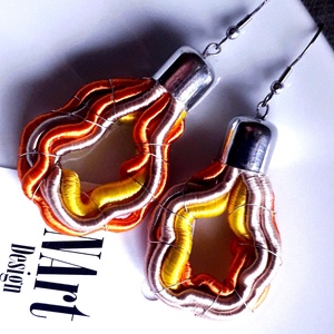 Akció! Késő naplemente design fülbevaló - Meska.hu