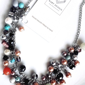 Melange mineral pearl nyaklánc - ékszer - nyaklánc - gyöngyös nyaklánc - Meska.hu