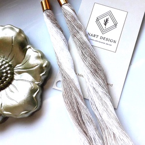 Melange makramé fülbevaló 2 - ékszer - fülbevaló - lógó fülbevaló - Meska.hu