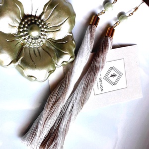 Melange makramé fülbevaló 2 - Meska.hu