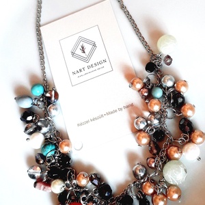 Melange mineral pearl nyaklánc - ékszer - nyaklánc - gyöngyös nyaklánc - Meska.hu