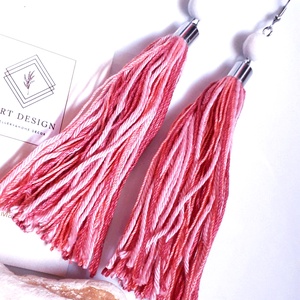 Melange-Mályva bojtos fülbevaló  - ékszer - fülbevaló - lógó fülbevaló - Meska.hu