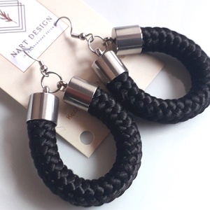 Black design kötél fülbevaló - Meska.hu