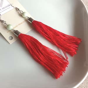 Rouge fülbevaló - Meska.hu