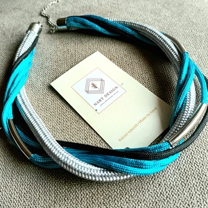 Türkiz fényben statement nyaklánc - ékszer - nyaklánc - statement nyaklánc - Meska.hu