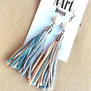 Melírozott bojtoska  - ékszer - fülbevaló - rojtos fülbevaló - Meska.hu