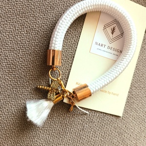 Fehér-arany kötél karkötő - Meska.hu