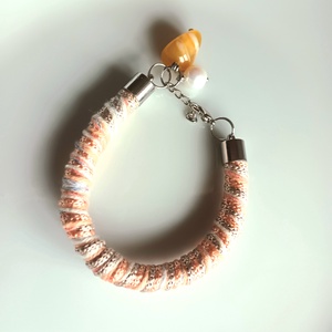 Brilles fonal karkötő ásványkővel, tenyésztett gyönggyel, Ékszer, Nyaklánc, Statement nyaklánc, Ékszerkészítés, Fonás (csuhé, gyékény, stb.), MESKA