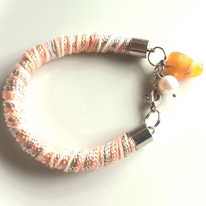 Brilles fonal karkötő ásványkővel, tenyésztett gyönggyel - ékszer - nyaklánc - statement nyaklánc - Meska.hu