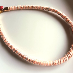 Brilles barack, beige fonal ékszer - ékszer - nyaklánc - statement nyaklánc - Meska.hu