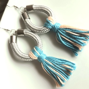 Griselle Design fülbevaló, Ékszer, Fülbevaló, Lógó csepp fülbevaló, Ékszerkészítés, Csomózás, MESKA