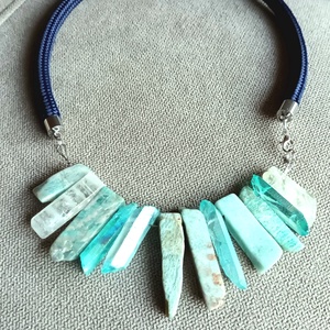 Türkíz ásvány nyaklánc - ékszer - nyaklánc - statement nyaklánc - Meska.hu