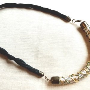 Fekete, arany démoni nyaklánc - ékszer - nyaklánc - statement nyaklánc - Meska.hu