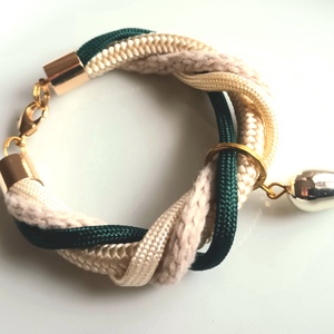 Zsinór, kötél katkötő üveggyönggyel - ékszer - karkötő - fonott karkötő - Meska.hu