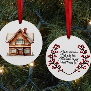 Karácsonyfadísz egyedi grafikával, fotóval - egyéni felirattal, Karácsony, Karácsonyi lakásdekoráció, Karácsonyfadíszek, Fotó, grafika, rajz, illusztráció, MESKA