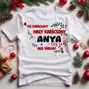 Páros póló - papa és mama vagy apa és anya - karácsony - karácsonyi ruházat - karácsonyi póló & pulcsi - Meska.hu