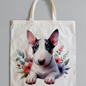 bullterrier vászontáska, Táska & Tok, Bevásárlás & Shopper táska, Shopper, textiltáska, szatyor, Fotó, grafika, rajz, illusztráció, MESKA