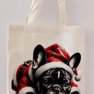 francia bulldog vászontáska, Táska & Tok, Bevásárlás & Shopper táska, Shopper, textiltáska, szatyor, Fotó, grafika, rajz, illusztráció, MESKA