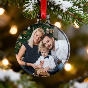 Akril karácsonyfadísz - saját fotóval - karácsony - karácsonyi lakásdekoráció - karácsonyfadíszek - Meska.hu