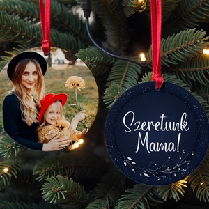 Karácsonyfadísz saját fotóval - egyéni felirattal - karácsony - karácsonyi lakásdekoráció - karácsonyfadíszek - Meska.hu